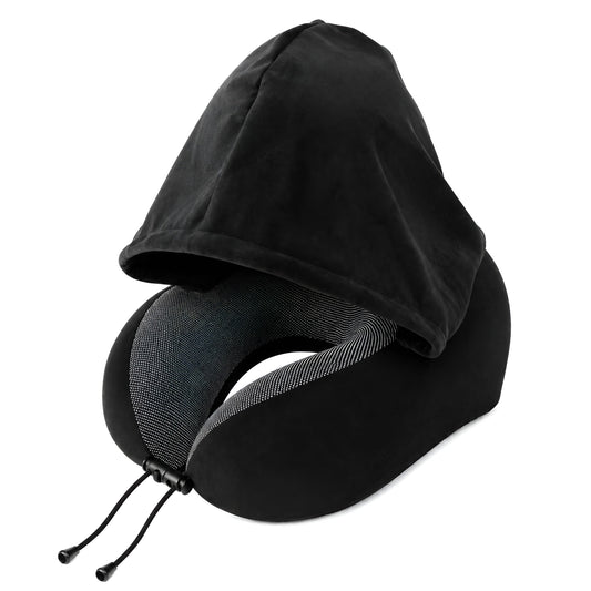 Coussin de Voyage à Mémoire de Forme avec Capuche Intégrée — Le Confort Absolu en Déplacement - Aurélia CARE